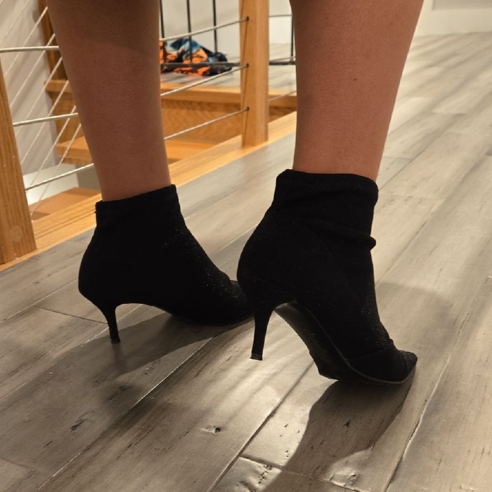 Charles by Charles David Glitter Black Ankle Booties - Picture 5 of 6